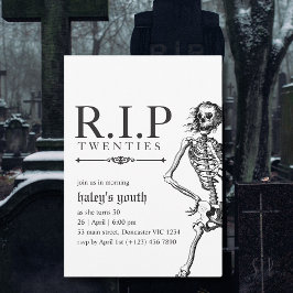 Convites RIP 20s 20s aniversário de 30 anos Funerário do Cr