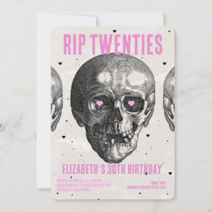 Convites RIP 20s Festa de aniversário de 30 anos do crânio 