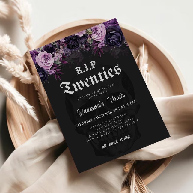 Convites RIP 20s Morte Floral ao meu aniversário de 30 anos (Criador carregado)