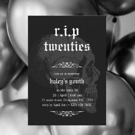 Convites RIP 20s Vinte Goth Crânio Funeral 30º Aniversário