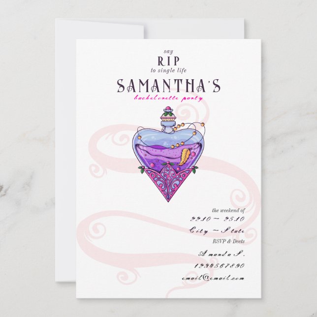 Convites RIP Gótico para vida do Solteiro Hen Do Bacheloret (Frente)