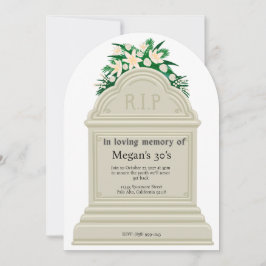 Convites RIP para os meus 30 anos - Piada de funeral para a