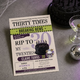 Convites RIP para os meus Vinte Anos Aniversário de 30 anos