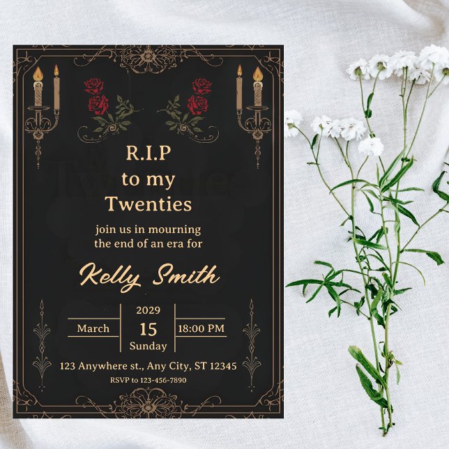 Convites RIP Twenties Fun 30th Birthday Invitation (Criador carregado)