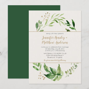 Convites Riqueza Botânica Rúscula Rustic Wreath Ivory Weddi