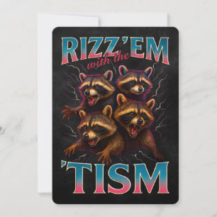 Convites Rizz Em Com O Tism Meme Autismo Guaxinim Engraçado