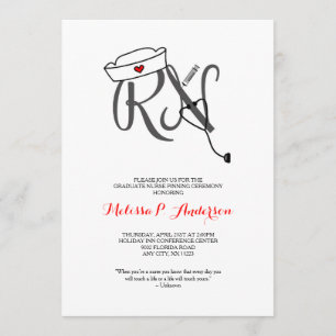 Convites RN Pinning Ceremony Invite, divertida formatura de