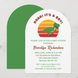 Convites Roar É Um Chá de fraldas De Dinossauro Retrosolar