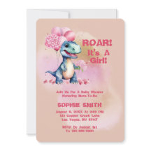 Roar É Uma Garota T-Rex Bebê Dinossauro Rosa