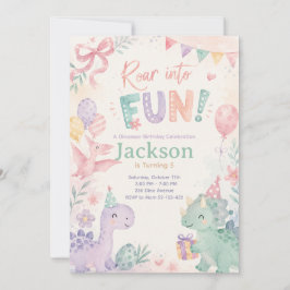 Convites Roar Into Fun Dinosaur Invitation Editable