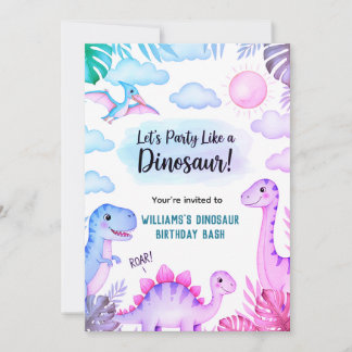 Convites Roaring Dinosaur Birthday Invitation