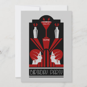 Convites Roaring Twties Art Deco Birthday