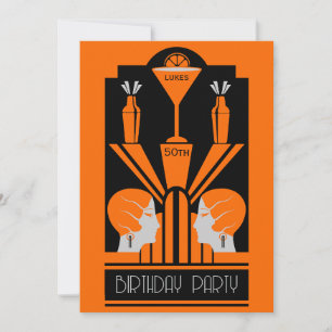 Convites Roaring Twties Art Deco Birthday