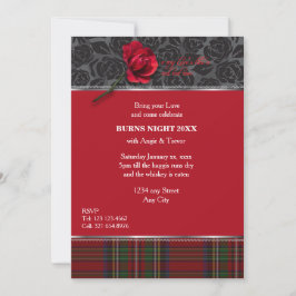 Convites Robbie Burns Red, Rosa vermelha
