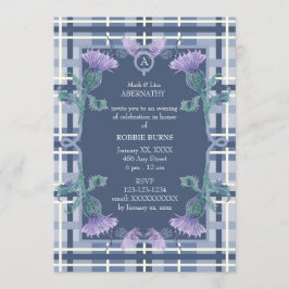 Convites Robbie Burns Tartan e Thistle