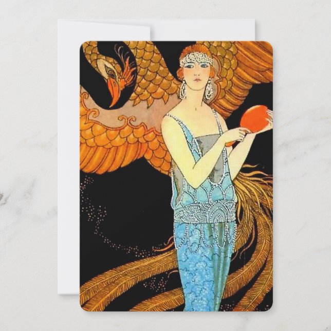 Convites “Robe de Soir” Art Déco por George Barbier (Frente)