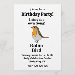 Convites Robin Bird Funny Quote Birthday Party