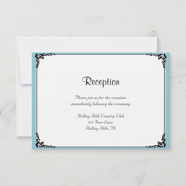 Convites Robin Egg Blue Posh Recepção de casamento (Frente)