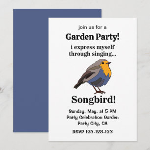 Convites Robin Redbreast Songbird Garden Party