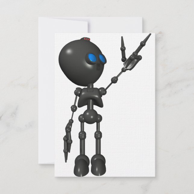 Convites Robô Bionic do menino 3D - dedo atira em 2 - (Frente)