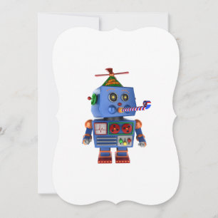 Convites Robô de brinquedo de festa de aniversário azul