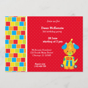 Convites Robô * escolha a cor de fundo