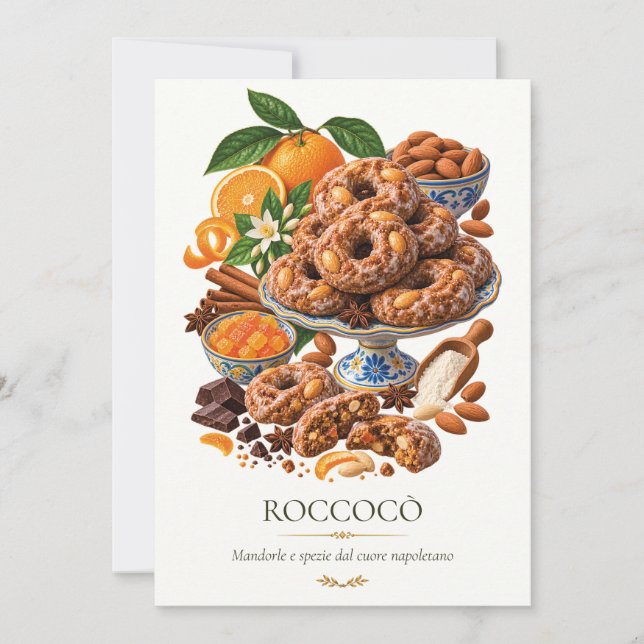 Convites Roccocò – Vintage Italian Dessert (Frente)