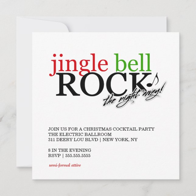 Convites Rocha de 311 Jingle Bell a noite afastado (Frente)