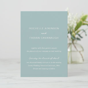 Convites Rochelle Aqua Moderno Casamento Elegante Contempor