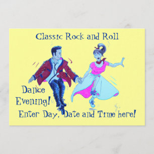 Convites Rock and Roll Dancing clássico