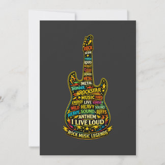 Convites Rock Guitar Typography Art