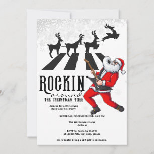 Convites Rock N Roll Papais noeis Reindeer Rockin Festa de 