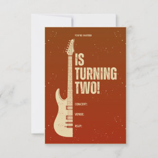 Convites Rock-n-Roll Two Birthday Invite