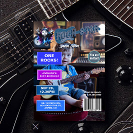 Convites Rock Star "One Rocks"! Primeiro aniversario Cobrir