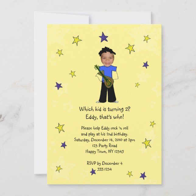 Convites Rock Star Photo Imponha BOY (Frente)