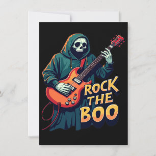 Convites Rock the Boo - Halloween Skeleton Guitar Design