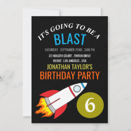 Convites Rocket espacial para o Aniversário das Crianças da