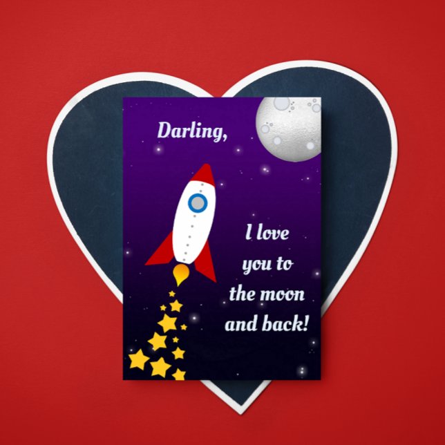 Convites Rocket Ship Ame You to the Moon Card (Criador carregado)