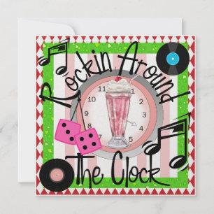 Convites Rockin' em torno da festa do relógio - SRF