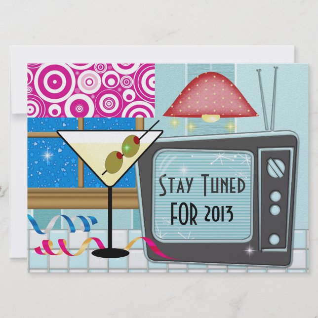 Convites Rockin Retro de Ano Novo - SRF (Frente)