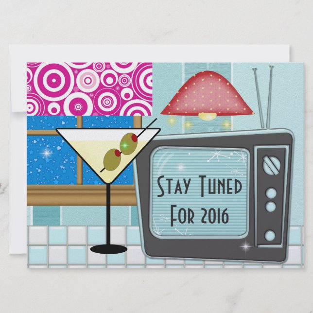 Convites Rockin Retro de Ano Novo - SRF (Frente)