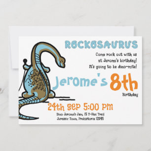 Convites Rockosaurus Dino-Mite Bash de Aniversário!