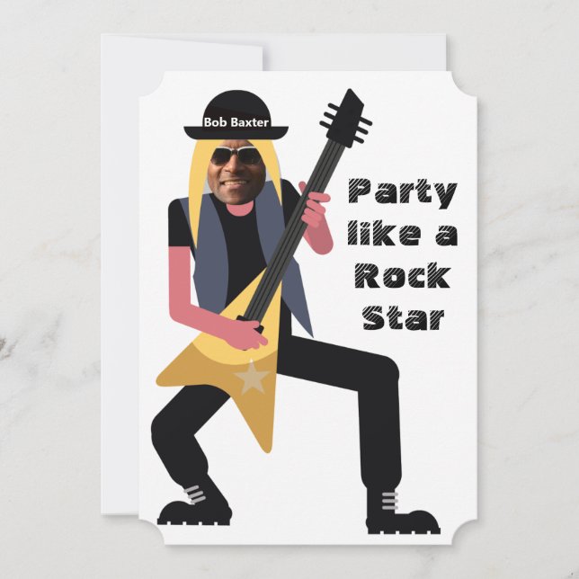 Convites 🎸 🤣 Rockstar 50th Men's Birthday Engraçado Piada (Frente)