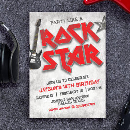 Convites Rockstar Birthday