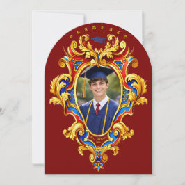 Convites Rococo Cartouche Photo Template Graduation