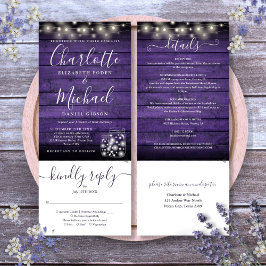 Convites Roda de Jarros de Mason de Madeira Roxa Luzes Tudo