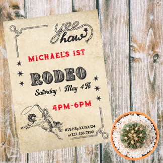 Convites Rodeio Cavalgada Ocidental Cowboy Aniversário Rode