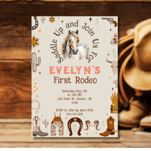 Convites Rodeio Infantil Cowboy Western Rústico