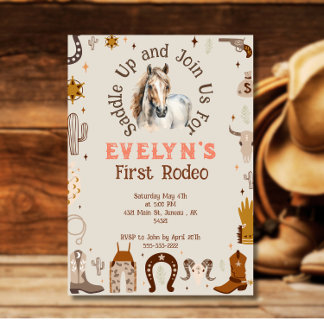 Convites Rodeio Infantil Cowboy Western Rústico