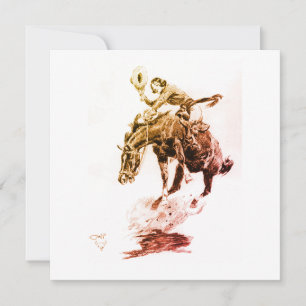 Convites Rodeo Cowgirl (por C.M. Russell)